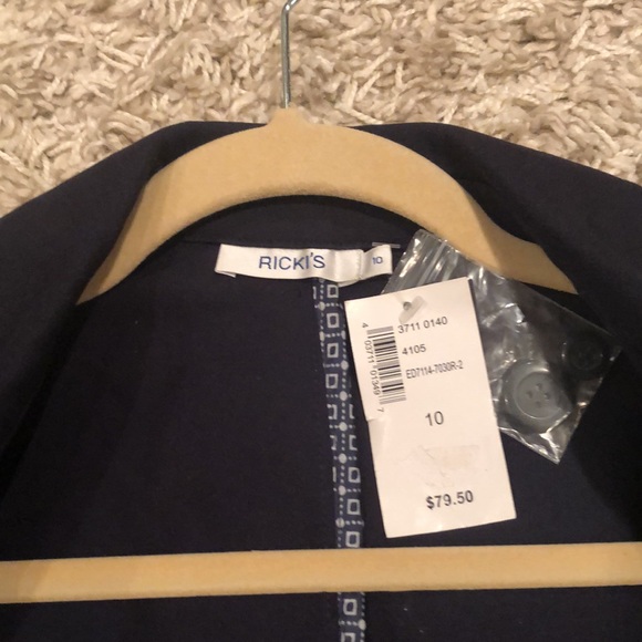 NWT, dark blue long sleeve blazer, 2pockets&1button, Rickis, Us10 - Picture 12 of 14